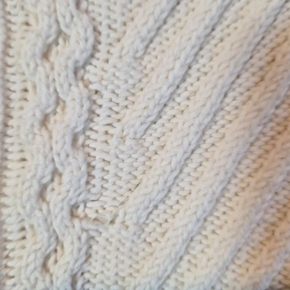 Talbot's Cream Cable Knit Turtleneck Sweater 100% Cotton - Picture 6 of 8